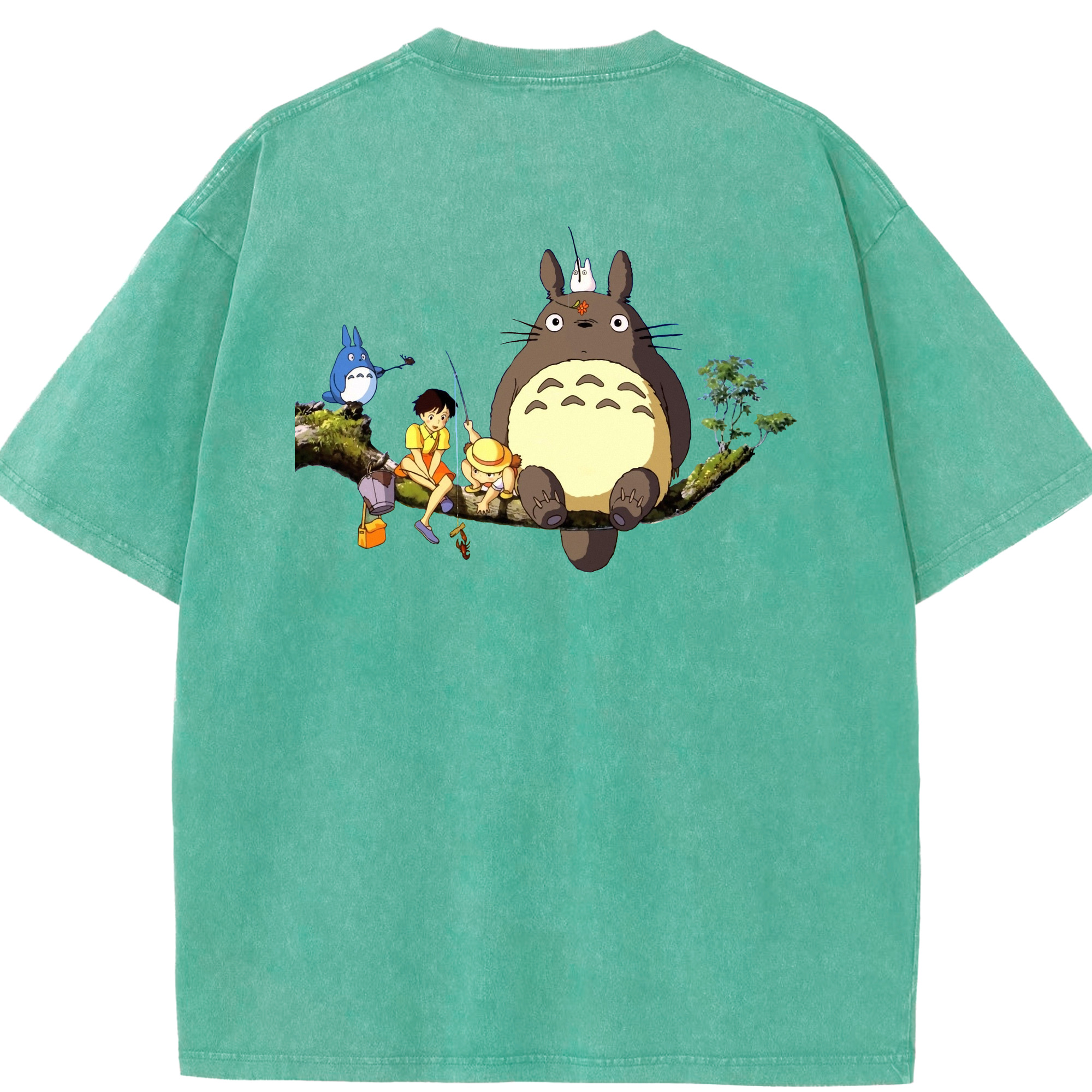 （画像用） となりのトトロ 草壁メイ 草壁サツキ My Neighbor Totoro Satsuki Kusakabe Mei Kusakabe 綿100% ヴィンテージ風 半袖Tシャツ（背面プリント）
